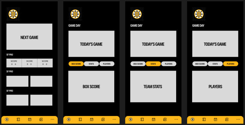 Bruins mid-fidelity screen 1